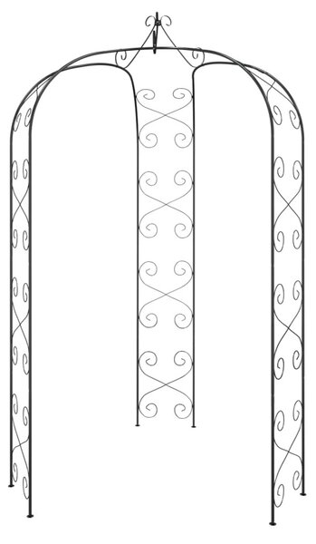 Fekete acél kerti boltív Ø180 x 255 cm