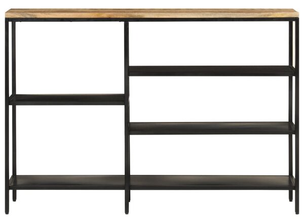 Tömör nyers mangófa és vas tálalóasztal 110 x 30 x 75 cm