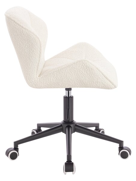 HR111K Krémszínű modern boucle szék fekete lábbal