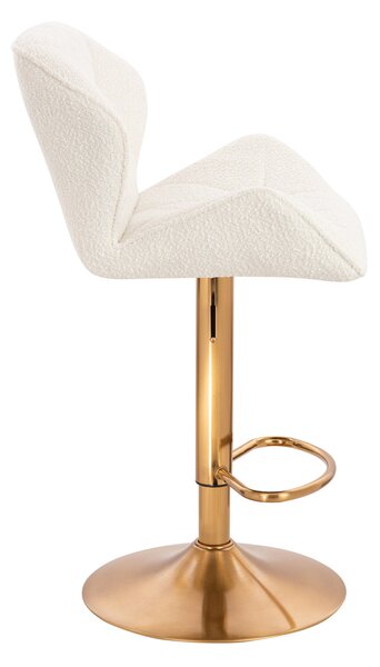 HR111W Krémszínű modern boucle szék arany lábbal