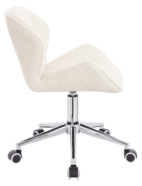 HR111K Krémszínű modern boucle szék krómozott lábbal
