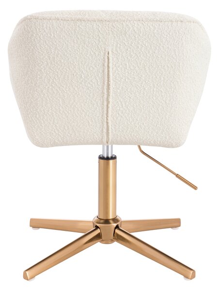 HR111CROSS Krémszínű modern boucle szék arany lábbal