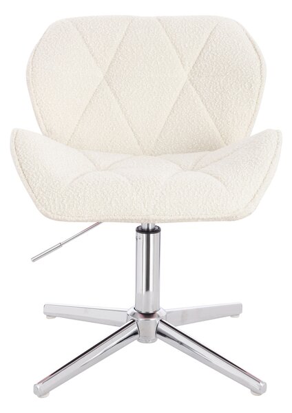 HR111CROSS Krémszínű modern boucle szék krómozott lábbal
