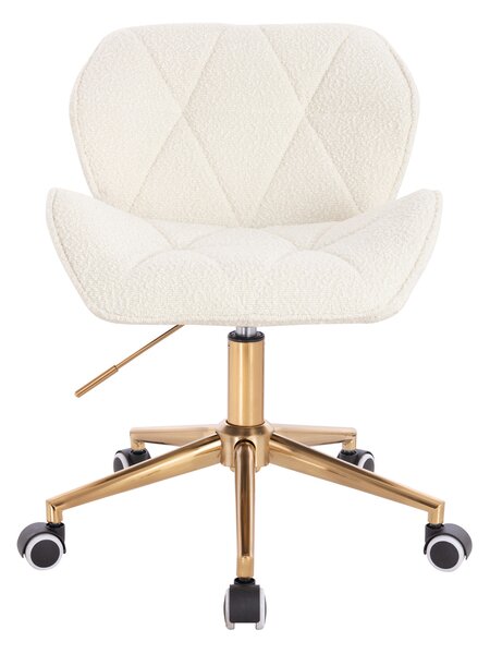 HR111K Krémszínű modern boucle szék arany lábbal