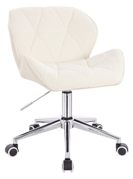 HR111K Krémszínű modern boucle szék krómozott lábbal