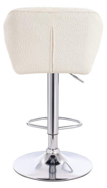 HR111W Krémszínű modern boucle szék krómozott lábbal