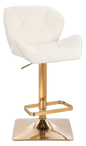 HR111KW Krémszínű modern boucle szék arany lábbal