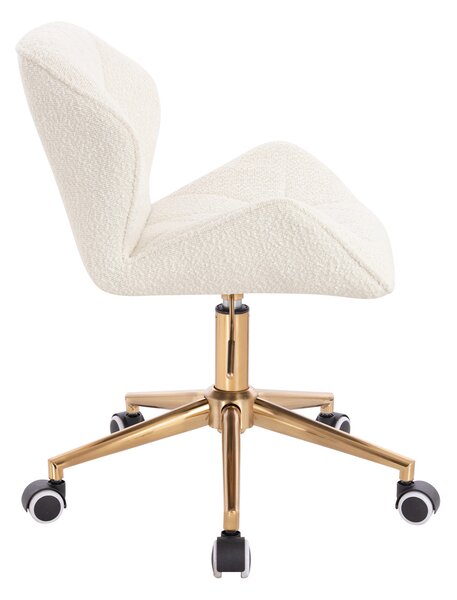 HR111K Krémszínű modern boucle szék arany lábbal