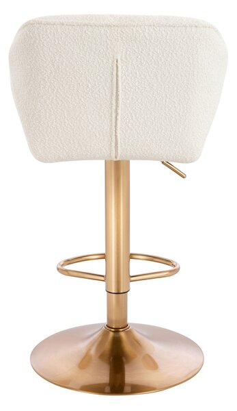 HR111W Krémszínű modern boucle szék arany lábbal