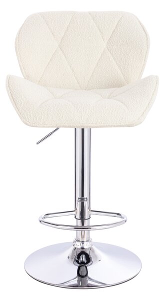 HR111W Krémszínű modern boucle szék krómozott lábbal