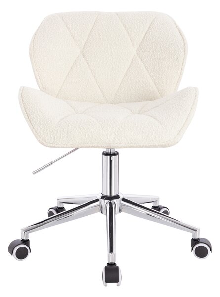 HR111K Krémszínű modern boucle szék krómozott lábbal
