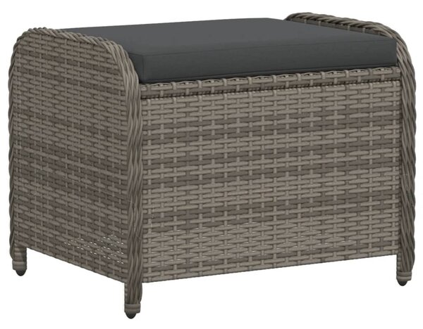 Szürke polyrattan kerti szék párnával 58 x 46 x 46 cm