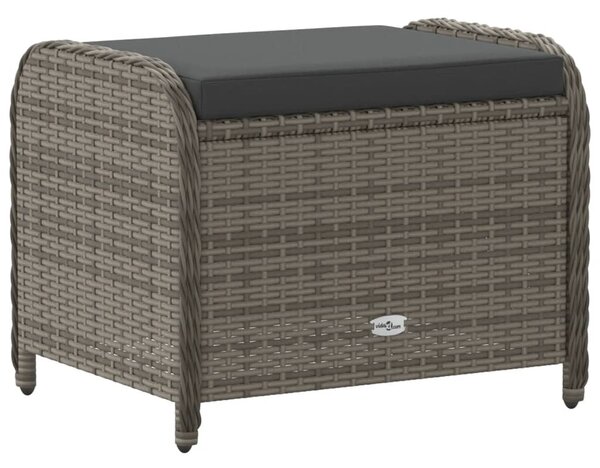 Szürke polyrattan kerti szék párnával 58 x 46 x 46 cm