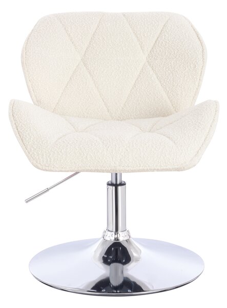 HR111N Krémszínű modern boucle szék krómozott lábbal