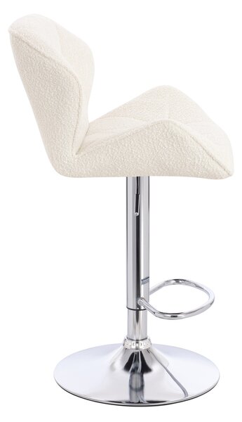 HR111W Krémszínű modern boucle szék krómozott lábbal