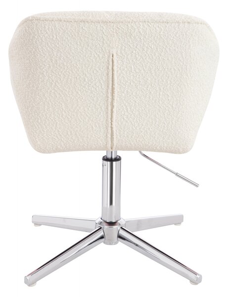 HR111CROSS Krémszínű modern boucle szék krómozott lábbal