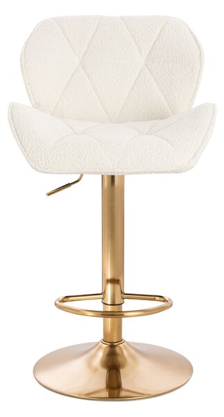 HR111W Krémszínű modern boucle szék arany lábbal