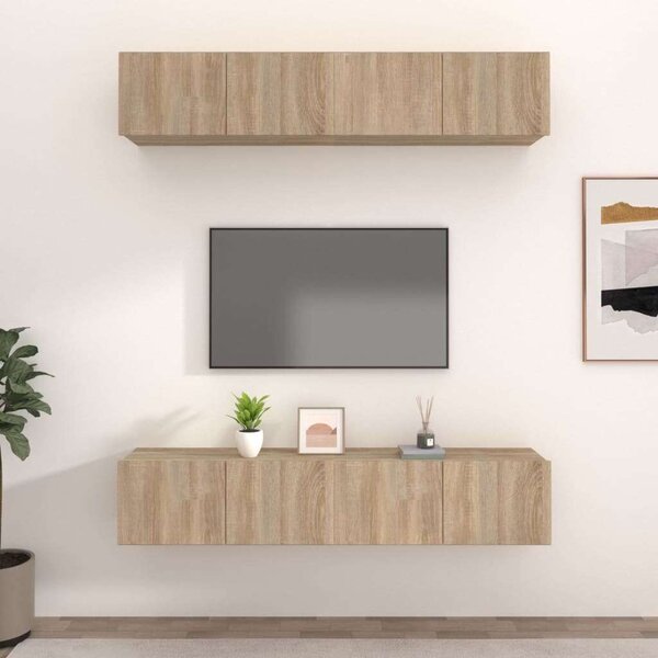 VidaXL Falra Szerelhető TV Szekrény Szett - Sonoma Tölgy - 4 db