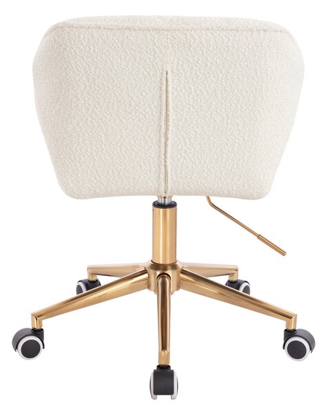 HR111K Krémszínű modern boucle szék arany lábbal
