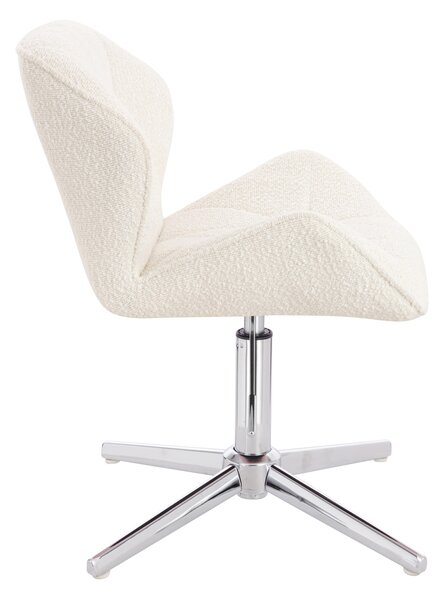 HR111CROSS Krémszínű modern boucle szék krómozott lábbal