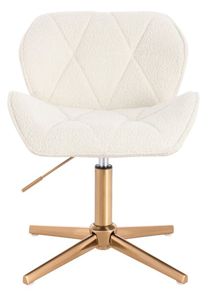 HR111CROSS Krémszínű modern boucle szék arany lábbal