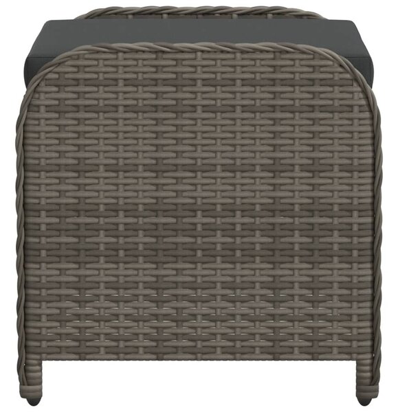 Szürke polyrattan kerti szék párnával 58 x 46 x 46 cm