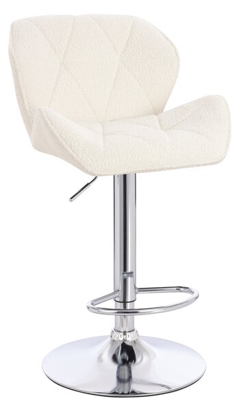 HR111W Krémszínű modern boucle szék krómozott lábbal