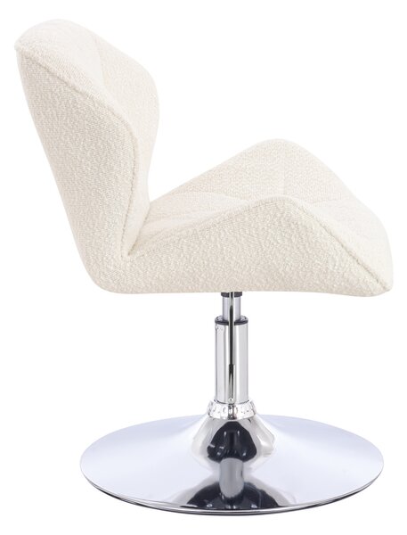 HR111N Krémszínű modern boucle szék krómozott lábbal