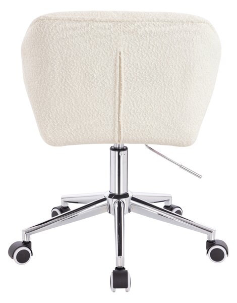 HR111K Krémszínű modern boucle szék krómozott lábbal