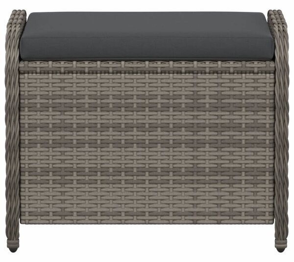 Szürke polyrattan kerti szék párnával 58 x 46 x 46 cm
