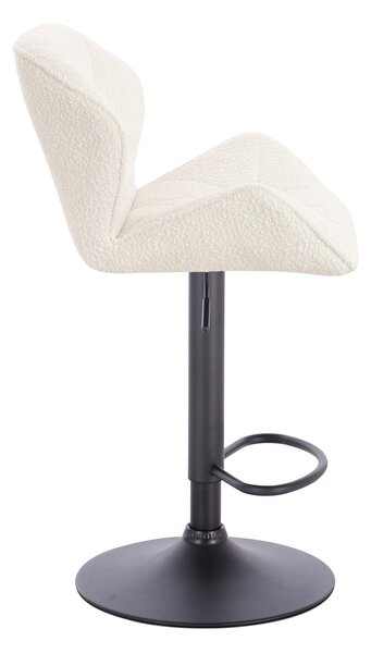 HR111W Krémszínű modern boucle szék fekete lábbal
