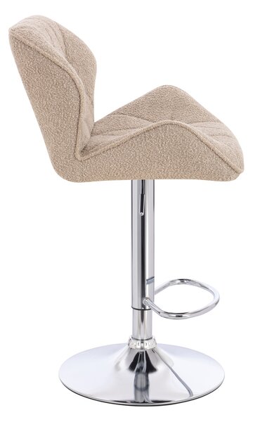 HR111W Latte modern boucle szék krómozott lábbal