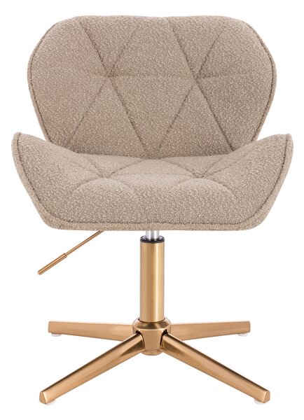 HR111CROSS Latte modern boucle szék arany lábbal