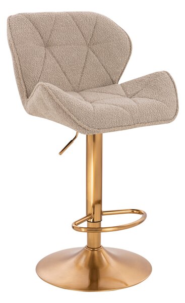 HR111W Latte modern boucle szék arany lábbal