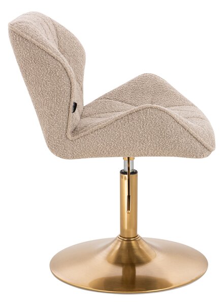 HR111N Latte modern boucle szék arany lábbal