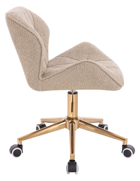 HR111K Latte modern boucle szék arany lábbal