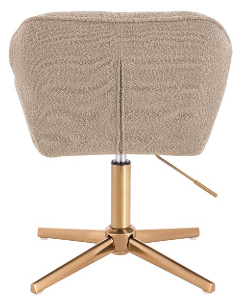 HR111CROSS Latte modern boucle szék arany lábbal