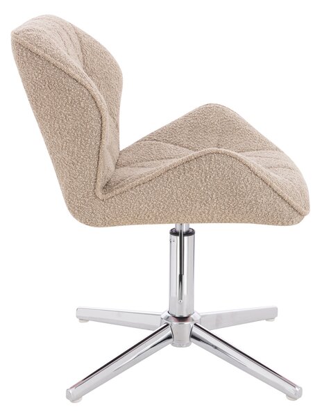 HR111CROSS Latte modern boucle szék krómozott lábbal