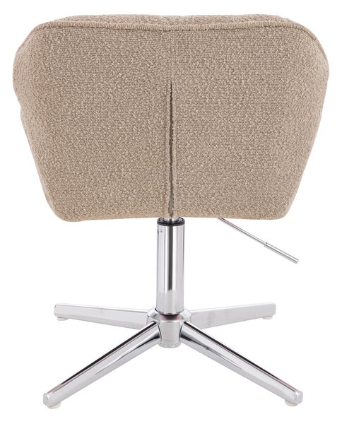 HR111CROSS Latte modern boucle szék krómozott lábbal