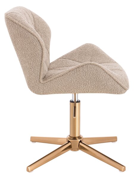 HR111CROSS Latte modern boucle szék arany lábbal