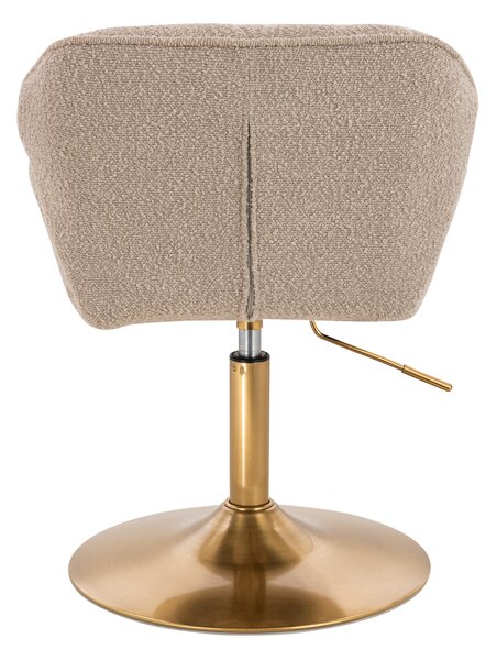 HR111N Latte modern boucle szék arany lábbal