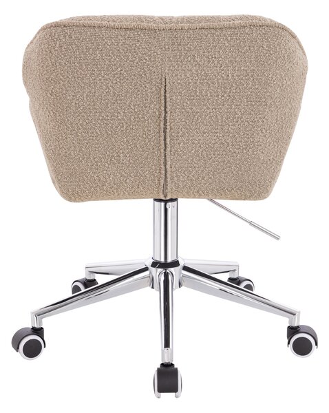 HR111K Latte modern boucle szék krómozott lábbal