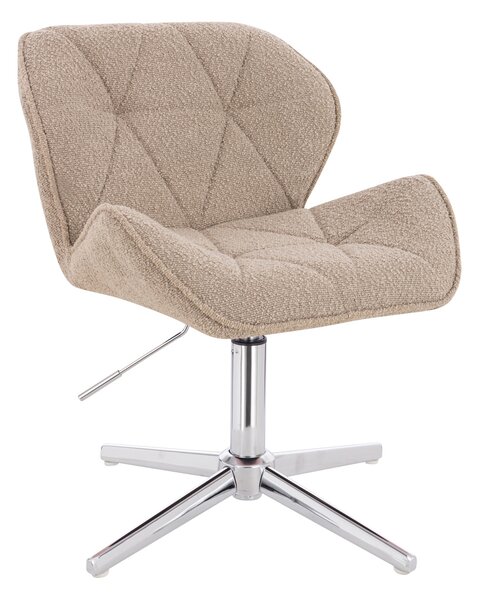 HR111CROSS Latte modern boucle szék krómozott lábbal
