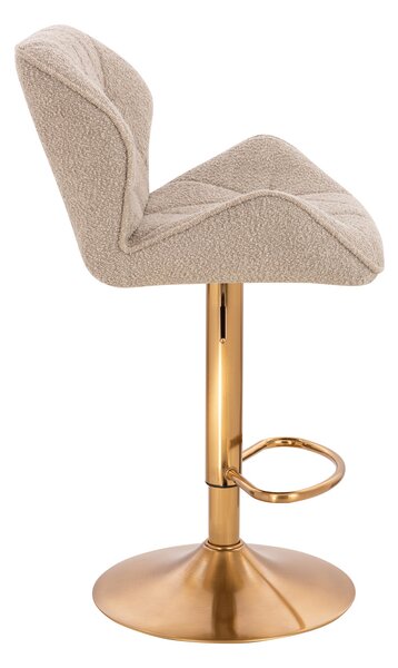 HR111W Latte modern boucle szék arany lábbal