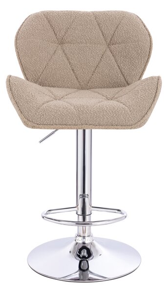 HR111W Latte modern boucle szék krómozott lábbal