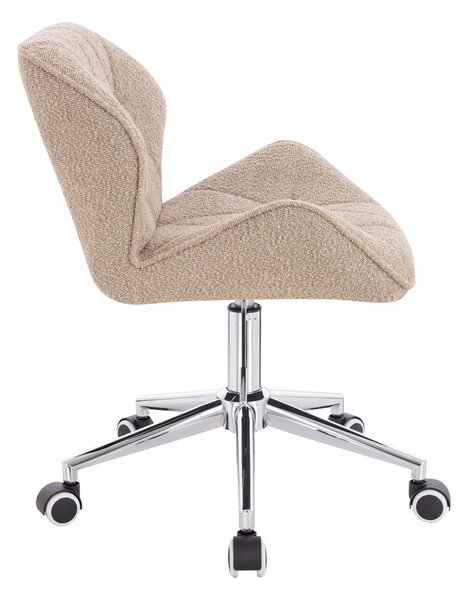 HR111K Latte modern boucle szék krómozott lábbal