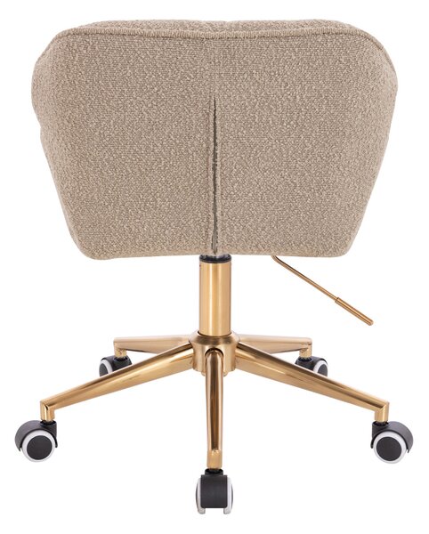 HR111K Latte modern boucle szék arany lábbal