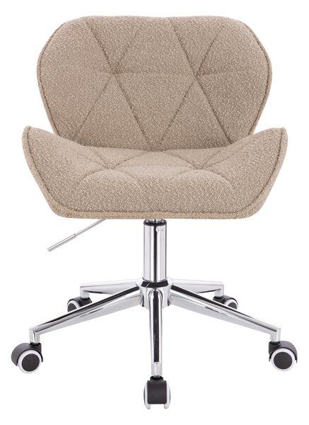 HR111K Latte modern boucle szék krómozott lábbal