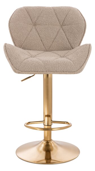 HR111W Latte modern boucle szék arany lábbal