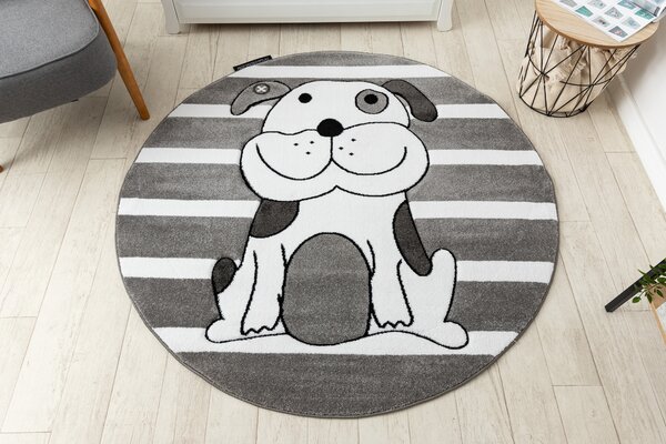 PETIT szőnyeg PUPPY KÖLYÖKKUTYA kör szürke
